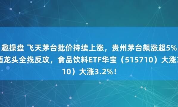 趣操盘 飞天茅台批价持续上涨，贵州茅台飙涨超5%！白酒龙头全线反攻，食品饮料ETF华宝（515710）大涨3.2%！