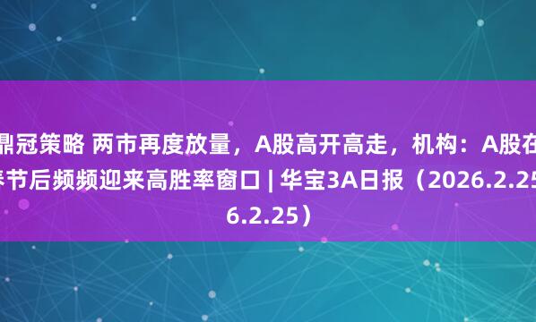 鼎冠策略 两市再度放量，A股高开高走，机构：A股在春节后频频迎来高胜率窗口 | 华宝3A日报（2026.2.25）