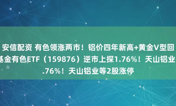 安信配资 有色领涨两市!铝价四年新高+黄金V型回转,华宝基金有色ETF(159876)逆市上探1.76%!天山铝业等2股涨停